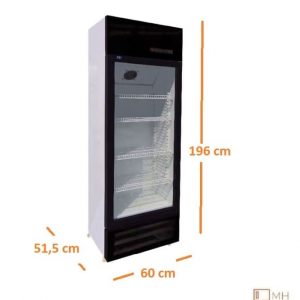 ARMARIO DE 1 PUERTA EXPOSITOR REFRIGERADO. 300 LITROS con medidas