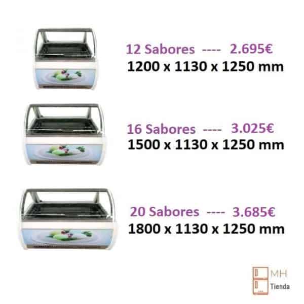vitrina de helados profesional