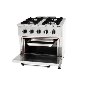 C4FCHBY Cocina Industrial 4 Fuegos puerta bierta