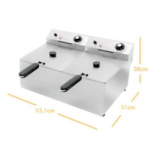 FREIDORA ELECTRICA DE 6+6 LITROS medidas