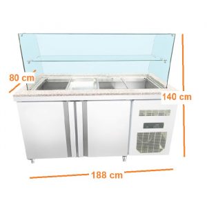 MESA DE PREPARACIÓN REFRIGERADA - 3 MEDIDAS A ELEGIR mediano medidas