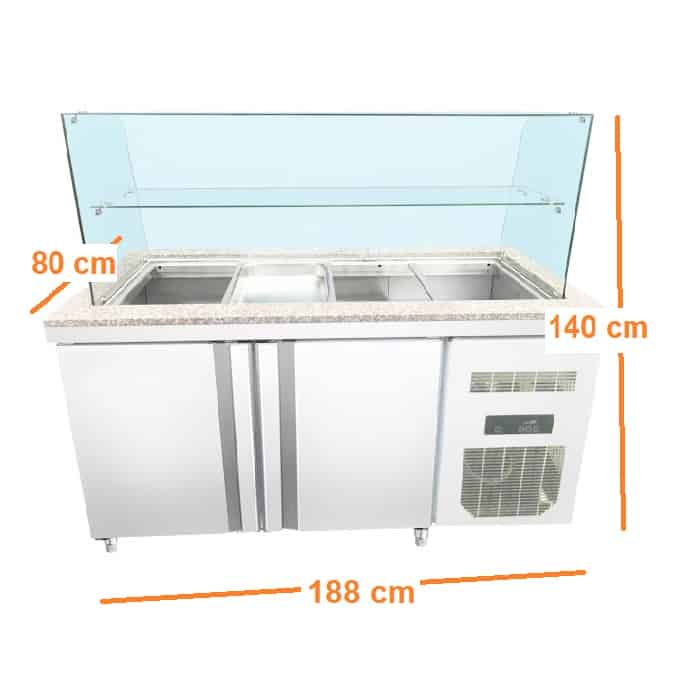 MESA DE PREPARACIÓN REFRIGERADA - 3 MEDIDAS A ELEGIR mediano medidas