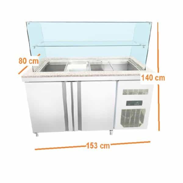 MESA DE PREPARACIÓN REFRIGERADA - 3 MEDIDAS A ELEGIR pequeño medidas