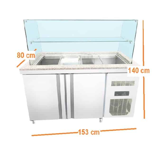 MESA DE PREPARACIÓN REFRIGERADA - 3 MEDIDAS A ELEGIR pequeño medidas