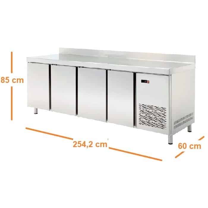 BAJO MOSTRADOR REFRIGERADO 2 PUERTAS - FONDO 60 CM MEDIDAS