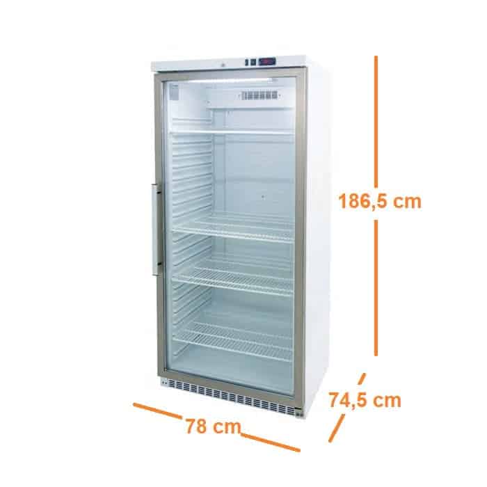 Armario de refrigeración de puerta de cristal GN2/1 de 600 litros - Imagen 2