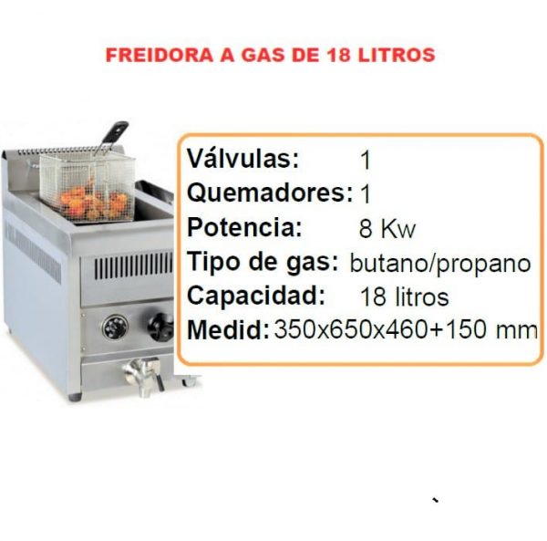 Freidora Industrial a Gas 18 Litros Características