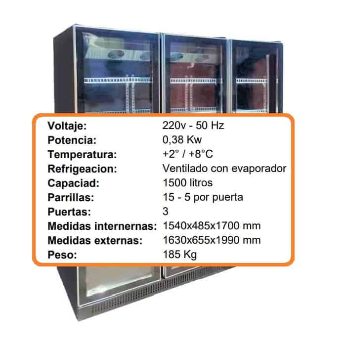 Nevera Puerta de Cristal Doble 【Premium Quality】 Datos Tácnicos