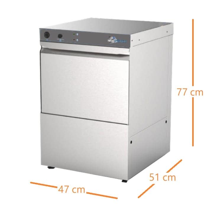 Lavavasos industrial 40x40 LV40SV con medidas