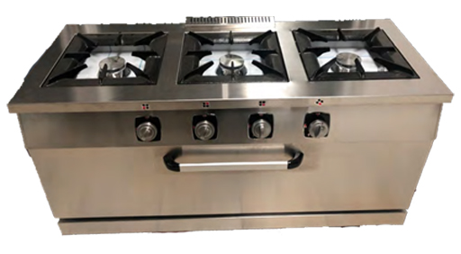 COCINA DE 3 FUEGOS CON HORNO -EUROPEA- 1500X600MM