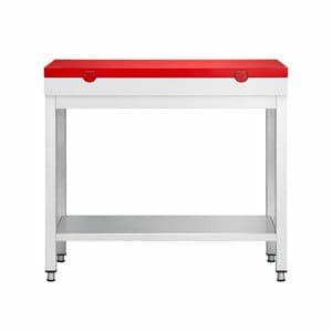 Mesa de trabajo con tabla de corte de acero inoxidable
